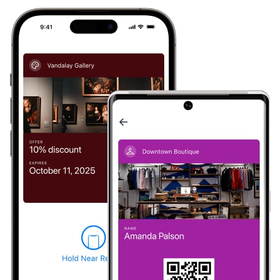 2 example passes for Apple Wallet and Google Wallet